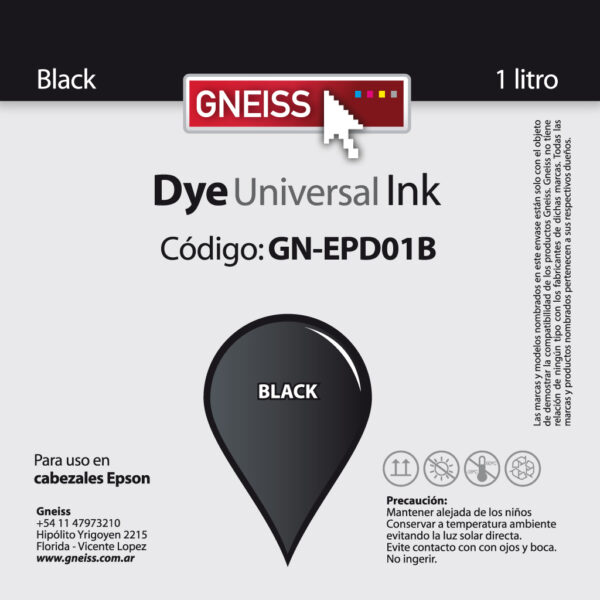 TINTA EPSON DYE BLACK 1L